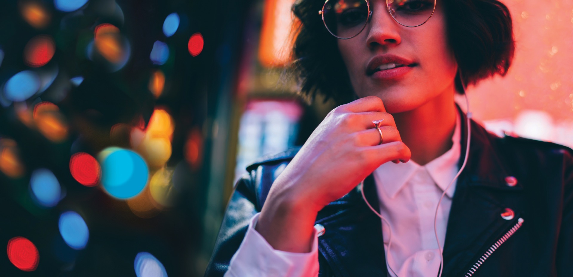 Southend Apartments hero photography — woman with glasses against terracotta backdrop